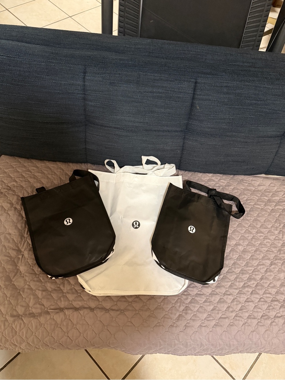 lululemon athletica Black & White Logo Tote Set
